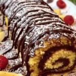 Brazo de gitano de coco y chocolate