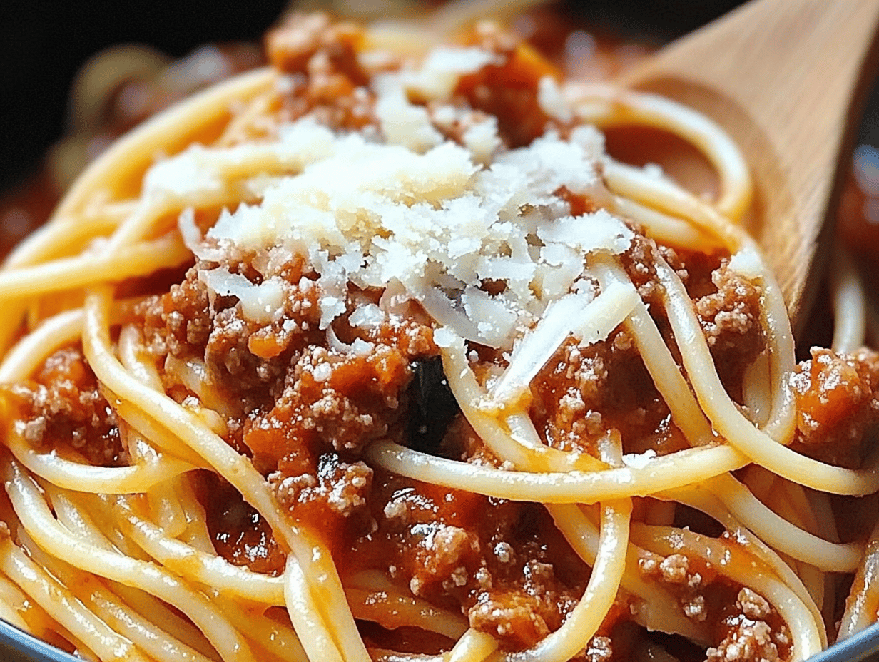 Espaguetis con Salsa de Carne